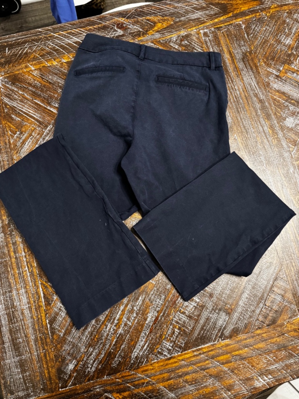 Old Navy High Rise Pixie Flare Pants Navy Blue Size 6 Tall - Picture 7 of 8
